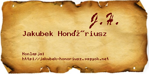 Jakubek Honóriusz névjegykártya